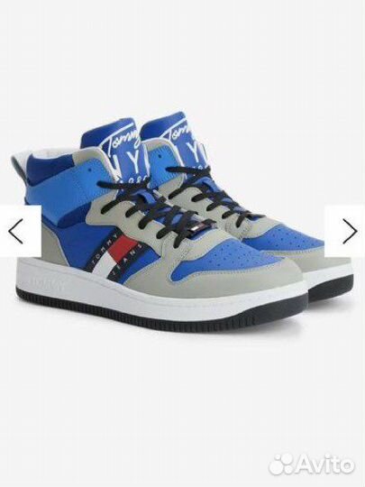 Томми Джинс Высокие кроссовки - синие