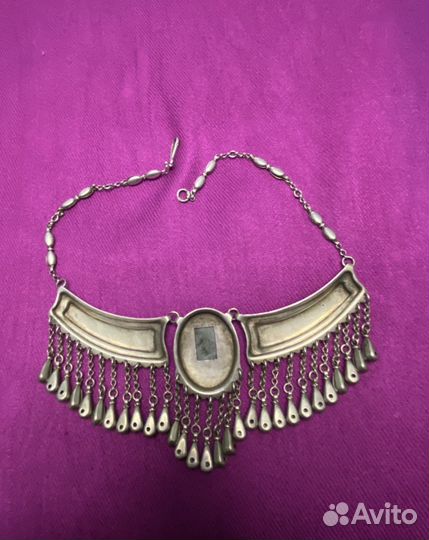 Серебряное колье 925 эмаль