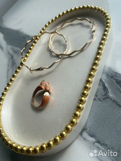 Поднос и стаканчик из гипса