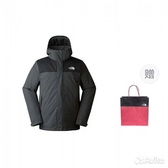 THE north face Windbreaker Jackets Men Dark Gray+Shopping Bag (xxxl)(57)
