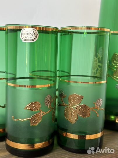 Кувшин и стаканы Богемское стекло