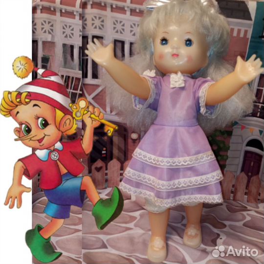 Кукла СССР большая Мальвина Саратов 50 см, 1980гг