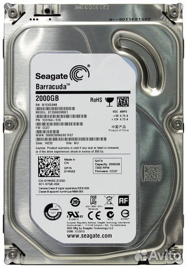 Жесткий диск Seagate Barracuda 2 тв ST2000DM001 SA