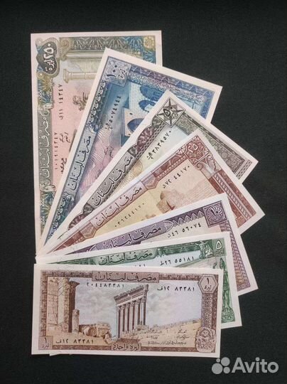 Ливан 1 5 10 25 50 100 250 ливров 1980 - 1988 UNC