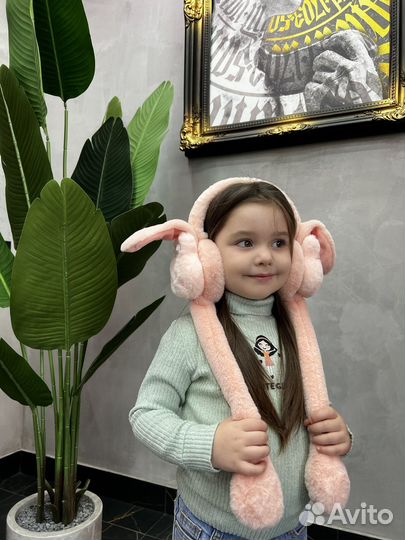 Меховые наушники зайчик с ушками