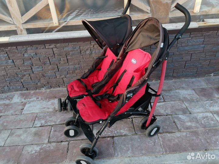 Коляска-трость chicco для двойняшек