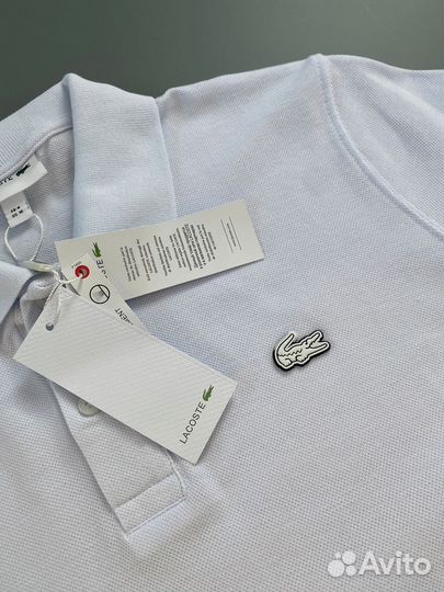 Поло мужское lacoste белое