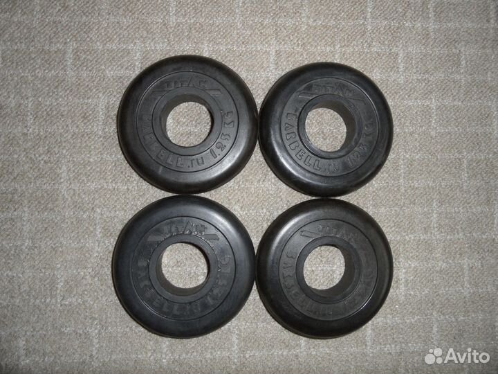 Диск обрезиненный Titan Barbell 1,25 кг (d51)