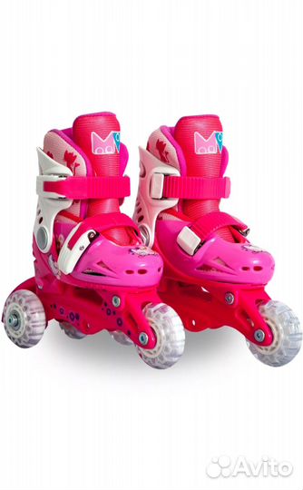 Роликовые коньки с защитой и шлемом