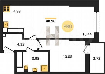 1-к. квартира, 41 м², 24/25 эт.