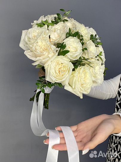 Свадебный букет невесты/бутоньерка/свадьба/роза