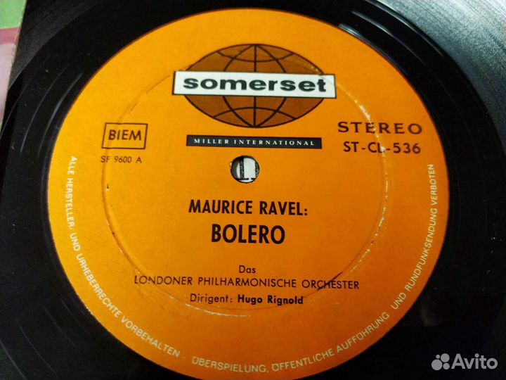 Ravel Dukas Bolero винил Германия Дюка