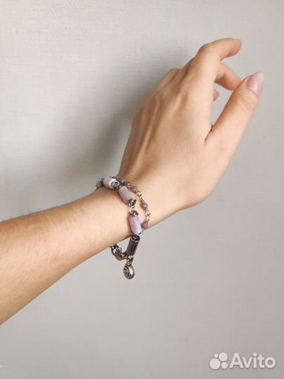 Браслет с кунцитом