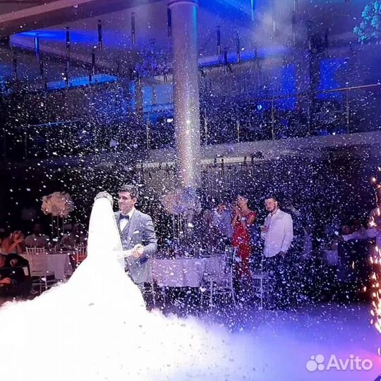 Тяжелый дым, конфетти, пиротехника