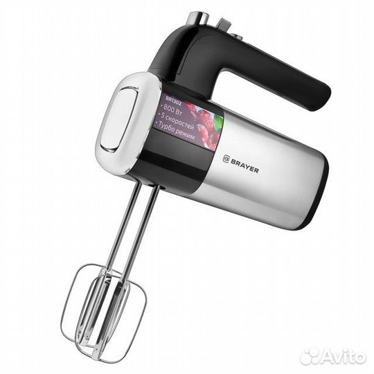Миксер brayer BR1302 800Вт 5 скоростей черный/сере