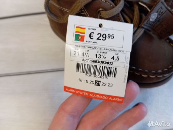 Ботинки zara натуральная кожа 21 22