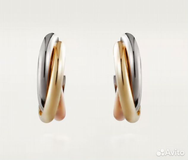 Золотые серьги тринити cartier, Оригинал