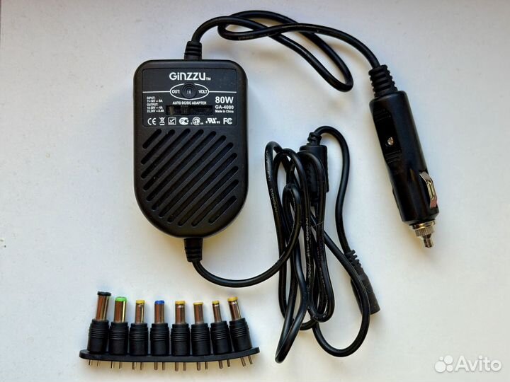 Автомобильный адаптер Ginzzu GA-80W