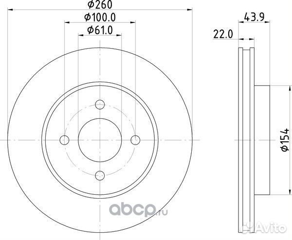 Диск тормозной перед