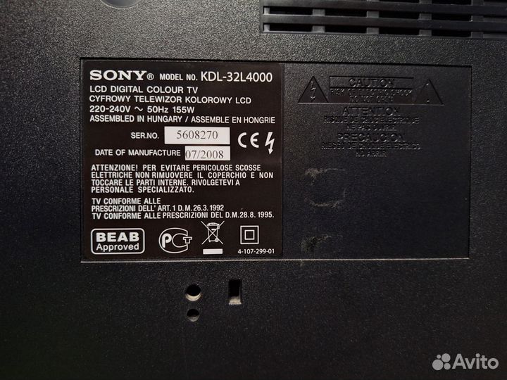 Телевизор Sony KDL-32L4000