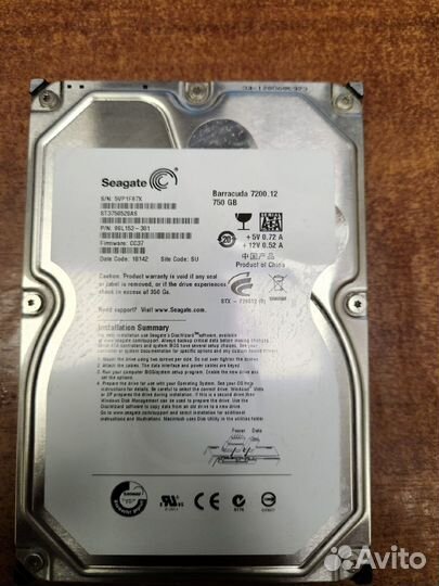 Жесткий диск hdd seagate 750Gb