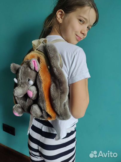 Рюкзак детский плюшевый слон