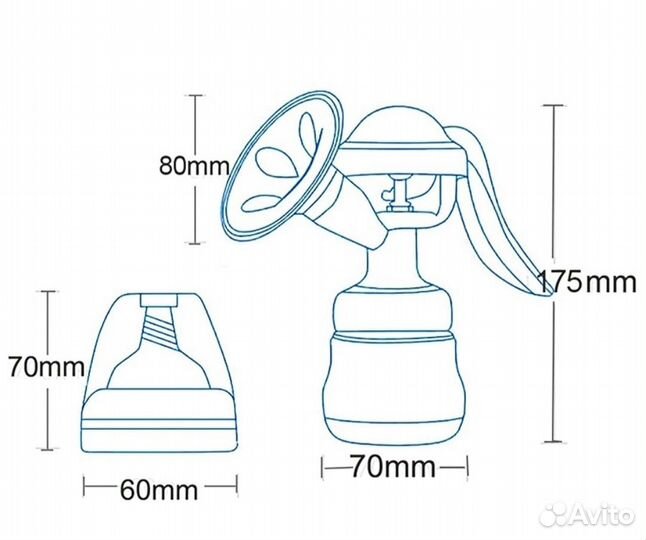 Молокоотсос ручной 2 a 1