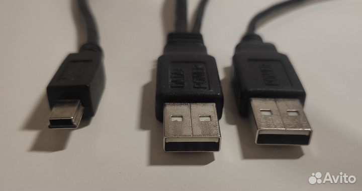 Кабель mini USB - USB A папа х2