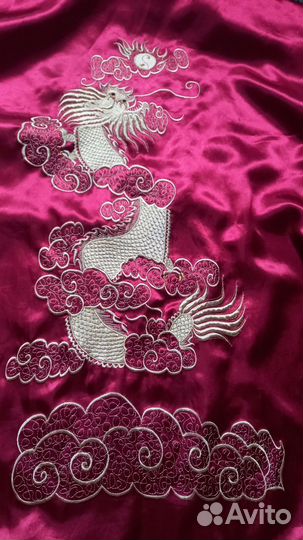 Китайский двусторонний халат с вышивкой