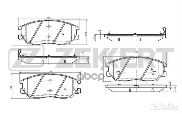 Колодки торм. диск. передн. Hyundai Equus 09