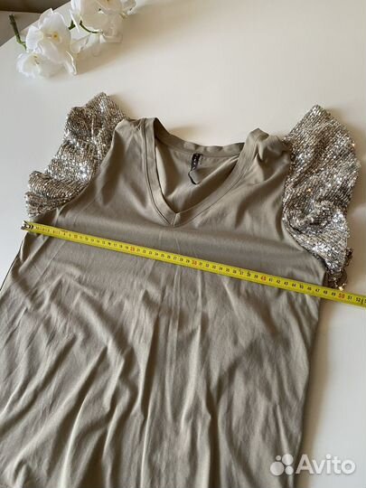 Футболка Manila grace хлопок пайетки