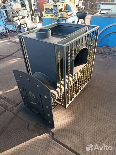 Печь для бани с баком из нержавейки