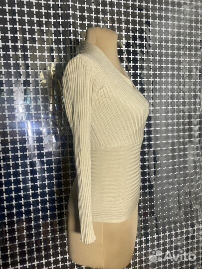 Лонгслив xxs бежевый тянется