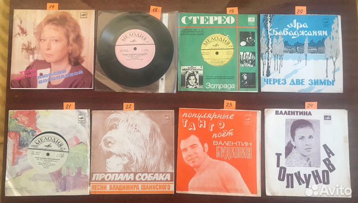 Винил. пластинки в исполнении Советских певцов