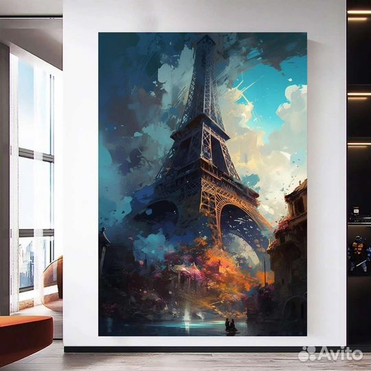 Картина маслом эйфелева башня