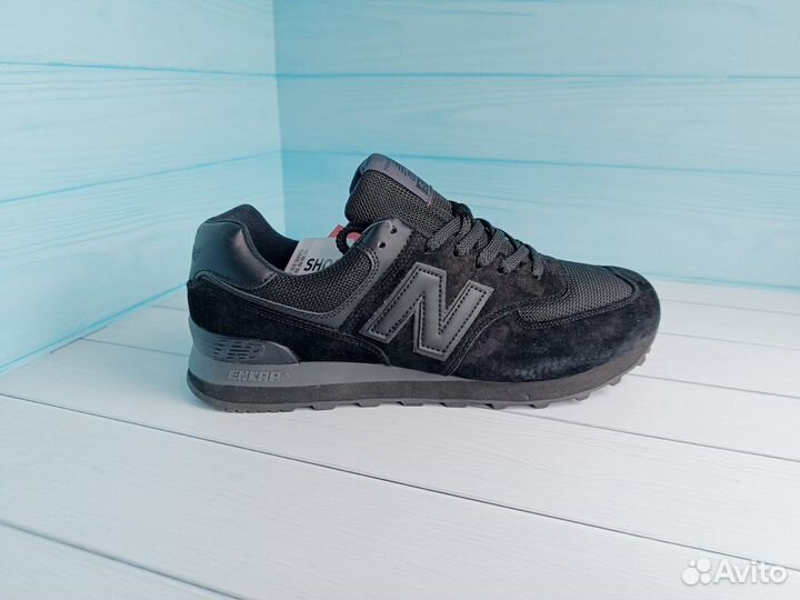 Кроссовки New Balance 574 Черные замша