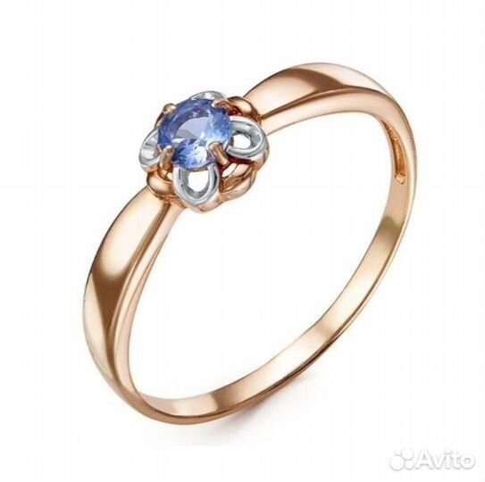 Танзанит.Разм.18+18,5.Новые кольца Ag925, позолота