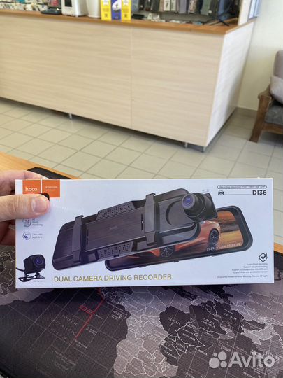 Зеркало авторегистратор Hoco DI36, дисплей 9,6