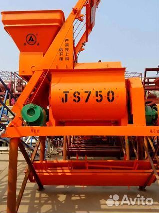 Двухвальный бетоносмеситель со скипом JS-750