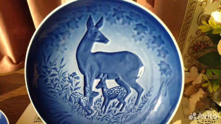 Тарелка Олень, олененок Mothers Day 1975 B&G Дания