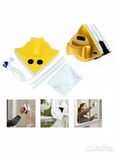 Магнитная щетка для мытья окон с двух сторон