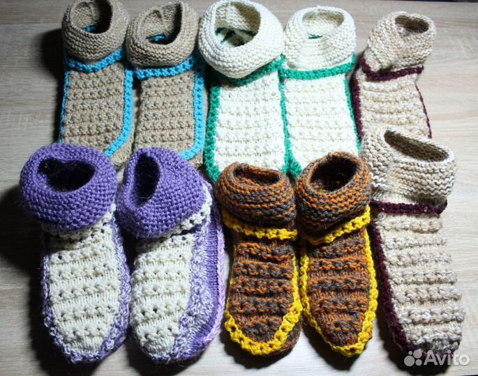 Вязаные носки, тапочки, пинетки