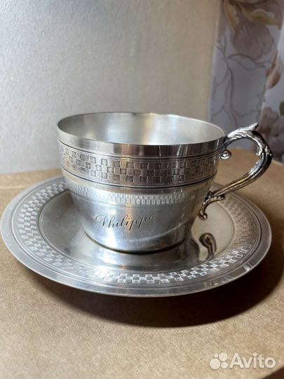 Кружка мельхиор посеребренный из Франции