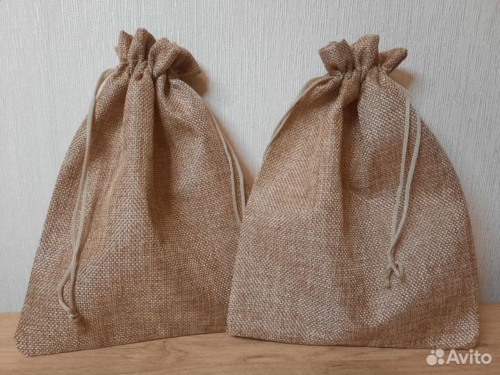 Мешочки из искусственного льна 18*23, авитодоствка