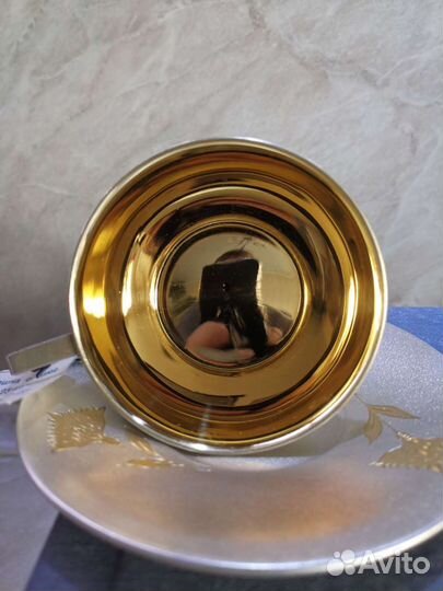 Чашка серебро чайная пара кружка комплект