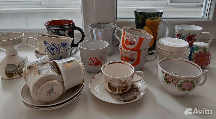 Посуда СССР, фарфор, тарелки, кружки, чашки