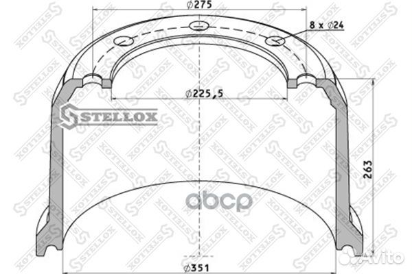 85-00133-SX торм.барабан 351x200/219 H263