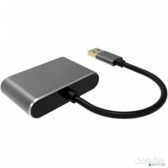 Vcom CU322M Кабель-переходник USB 3.0 (Am) - hdmi(f) +VGA(f), Aluminum Shell