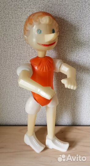 Игрушка СССР Буратино барашек дутый пластик