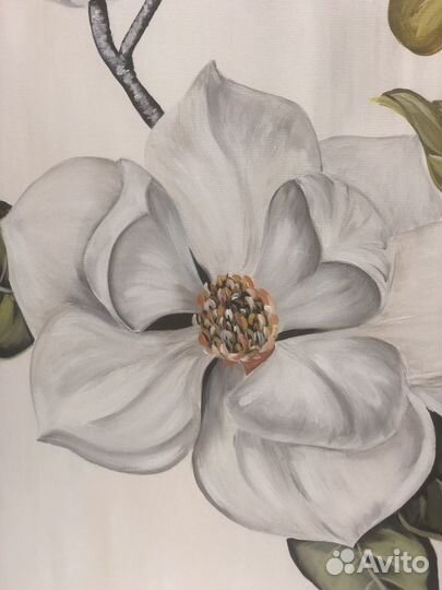 Картина маслом ручной работы Цветы Магнолии